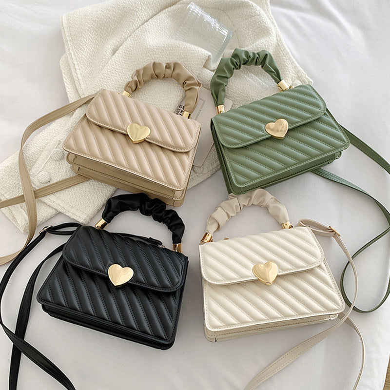 Women Handbags Fashion Chain Shoulder Bags With Love Metal Design - YUTANI RETRO TECH