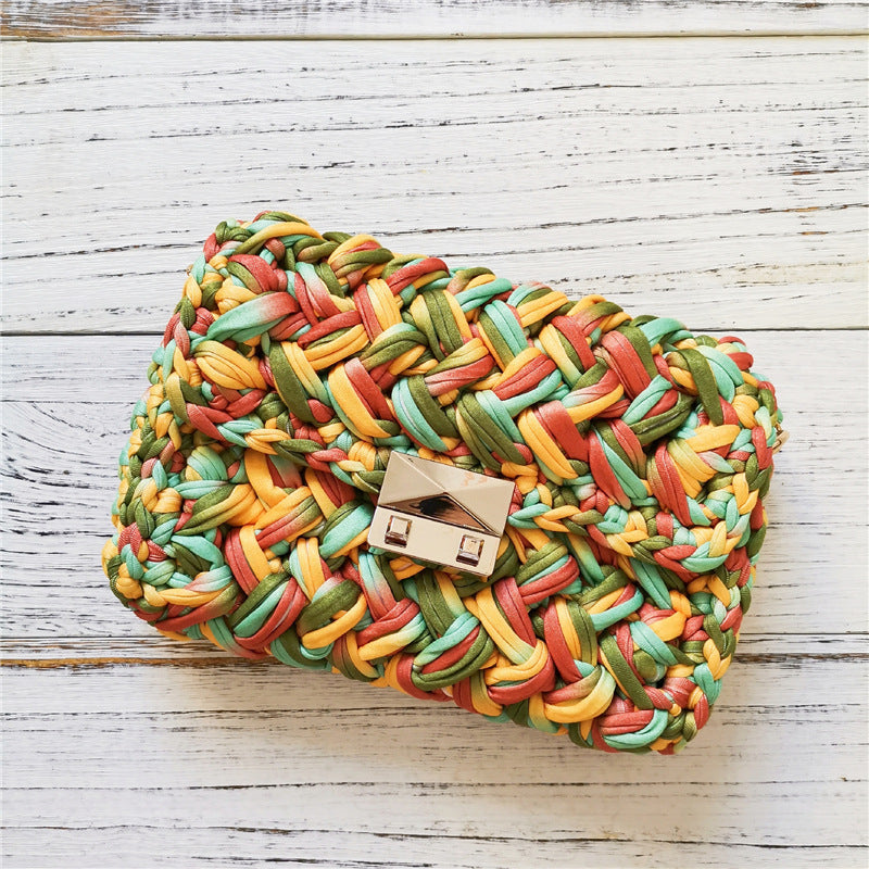 Handmade Crossbody Crochet Cloth Line Small Fragrance Knitting Bag - YUTANI RETRO TECH