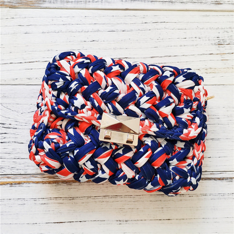 Handmade Crossbody Crochet Cloth Line Small Fragrance Knitting Bag - YUTANI RETRO TECH