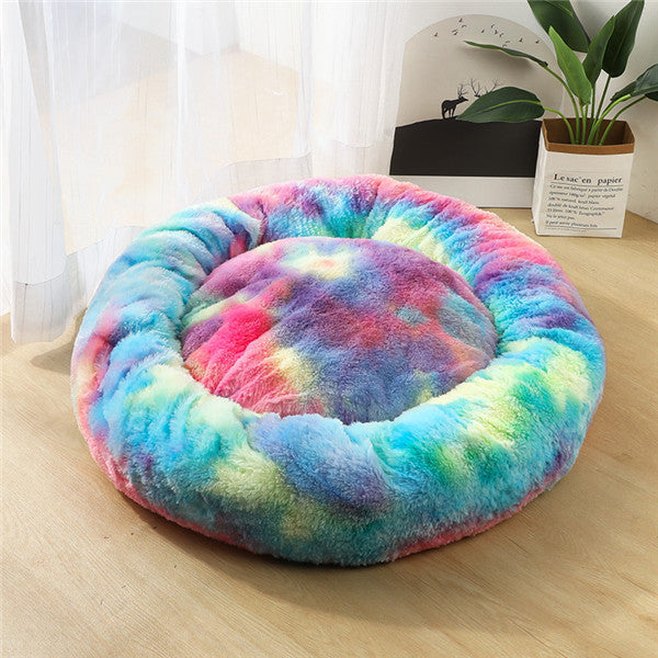 Dog Beds For Small Dogs Round Plush Cat Litter Kennel Pet Nest Mat Puppy Beds - YUTANI RETRO TECH