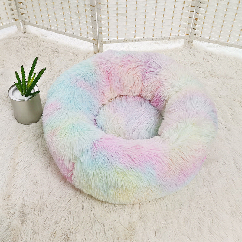 Dog Beds For Small Dogs Round Plush Cat Litter Kennel Pet Nest Mat Puppy Beds - YUTANI RETRO TECH