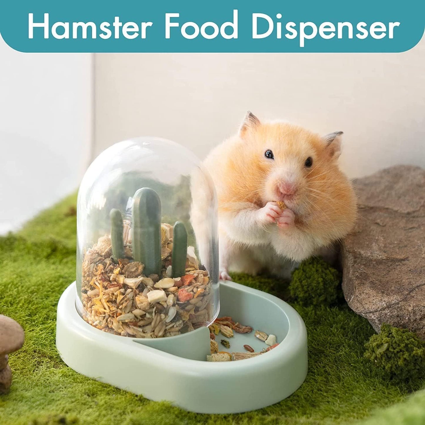 MEWOOFUN Hamster Sand Bath Set - Dual-Use Container & Bowl For Hamsters, Mice & Small Pets, Cage Accessories Green - YUTANI RETRO TECH