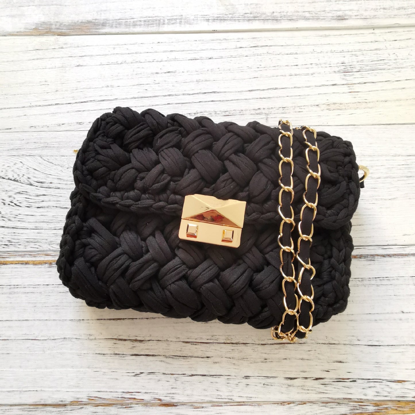 Handmade Crossbody Crochet Cloth Line Small Fragrance Knitting Bag - YUTANI RETRO TECH