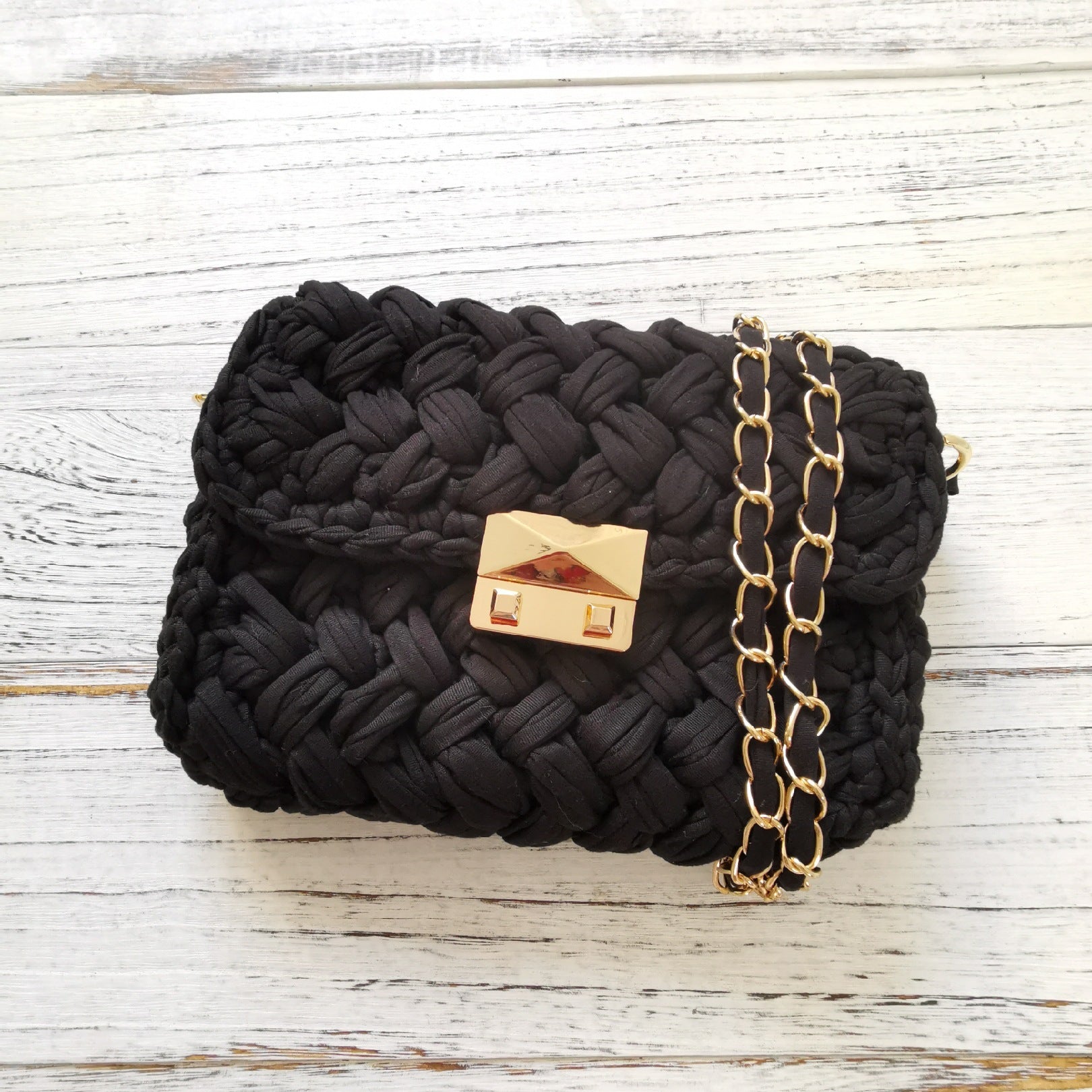 Handmade Crossbody Crochet Cloth Line Small Fragrance Knitting Bag - YUTANI RETRO TECH