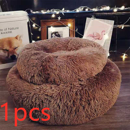 Dog Beds For Small Dogs Round Plush Cat Litter Kennel Pet Nest Mat Puppy Beds - YUTANI RETRO TECH