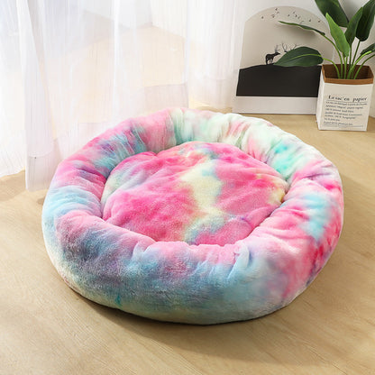 Dog Beds For Small Dogs Round Plush Cat Litter Kennel Pet Nest Mat Puppy Beds - YUTANI RETRO TECH