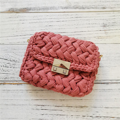 Handmade Crossbody Crochet Cloth Line Small Fragrance Knitting Bag - YUTANI RETRO TECH