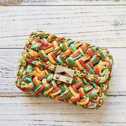 Handmade Crossbody Crochet Cloth Line Small Fragrance Knitting Bag - YUTANI RETRO TECH