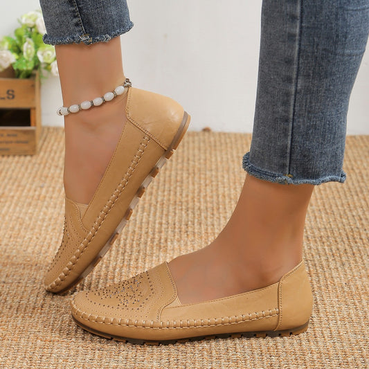 Handmade Stitching Gommino Solid Color Casual Women's Shoes - YUTANI RETRO TECH