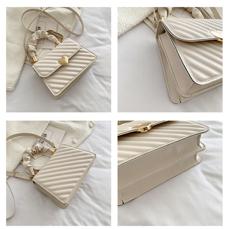 Women Handbags Fashion Chain Shoulder Bags With Love Metal Design - YUTANI RETRO TECH