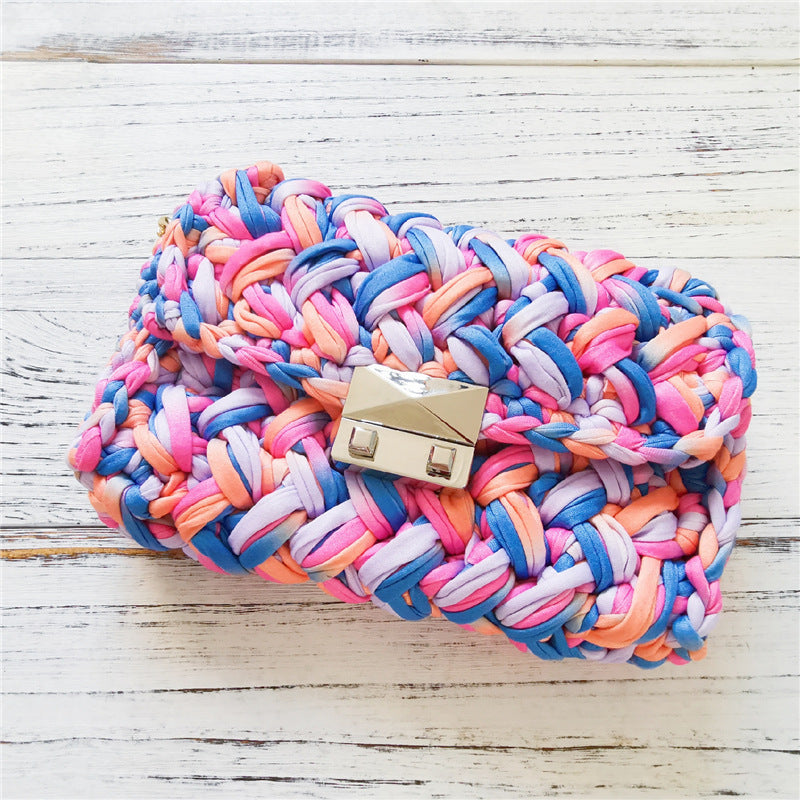 Handmade Crossbody Crochet Cloth Line Small Fragrance Knitting Bag - YUTANI RETRO TECH