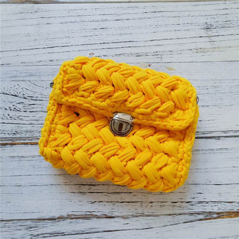 Handmade Crossbody Crochet Cloth Line Small Fragrance Knitting Bag - YUTANI RETRO TECH