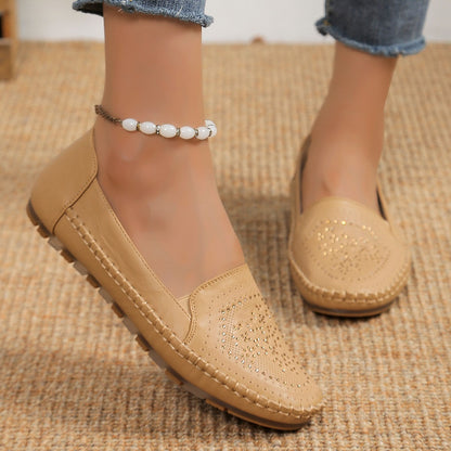 Handmade Stitching Gommino Solid Color Casual Women's Shoes - YUTANI RETRO TECH
