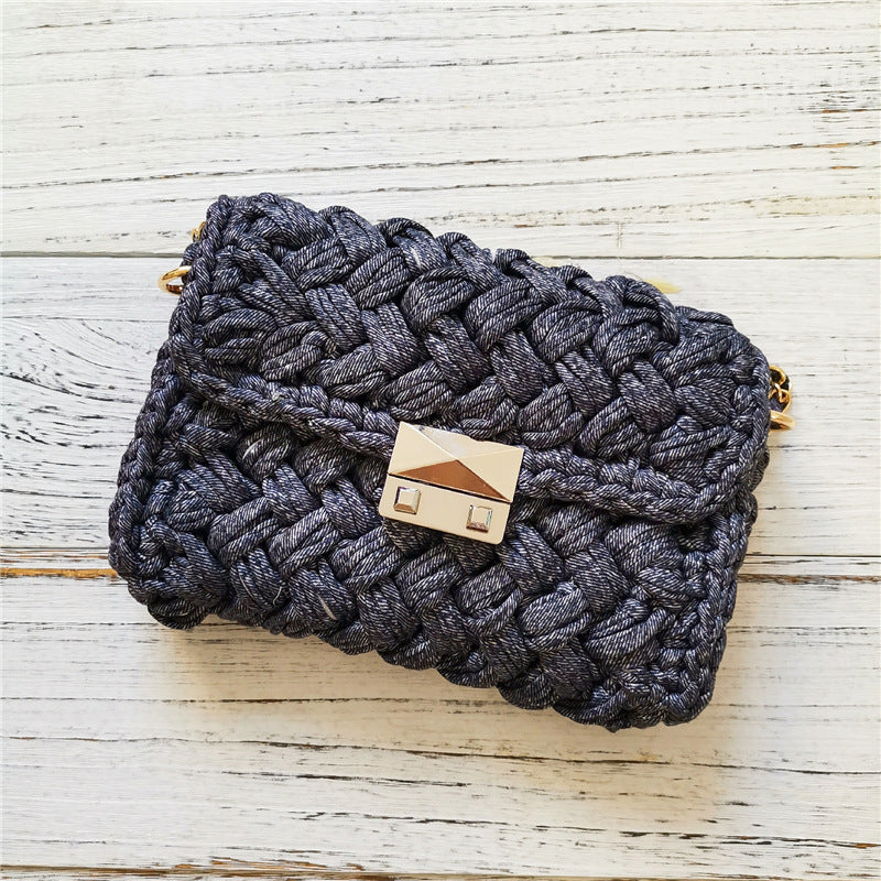 Handmade Crossbody Crochet Cloth Line Small Fragrance Knitting Bag - YUTANI RETRO TECH