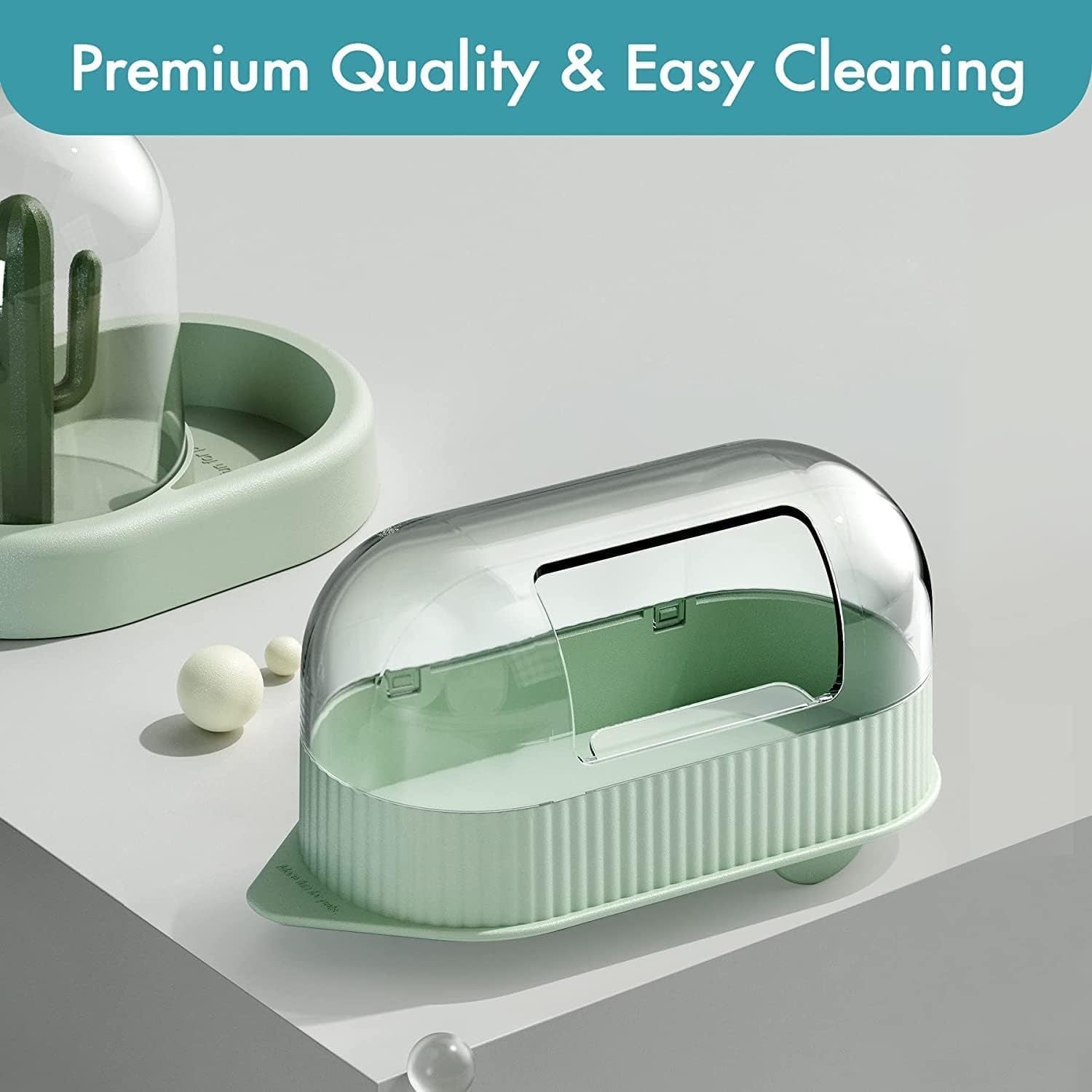 MEWOOFUN Hamster Sand Bath Set - Dual-Use Container & Bowl For Hamsters, Mice & Small Pets, Cage Accessories Green - YUTANI RETRO TECH