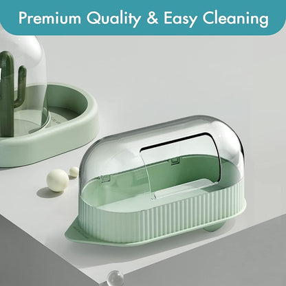 MEWOOFUN Hamster Sand Bath Set - Dual-Use Container & Bowl For Hamsters, Mice & Small Pets, Cage Accessories Green - YUTANI RETRO TECH