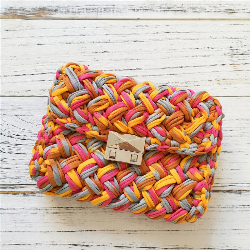 Handmade Crossbody Crochet Cloth Line Small Fragrance Knitting Bag - YUTANI RETRO TECH