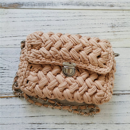 Handmade Crossbody Crochet Cloth Line Small Fragrance Knitting Bag - YUTANI RETRO TECH