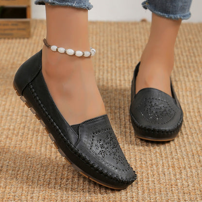 Handmade Stitching Gommino Solid Color Casual Women's Shoes - YUTANI RETRO TECH