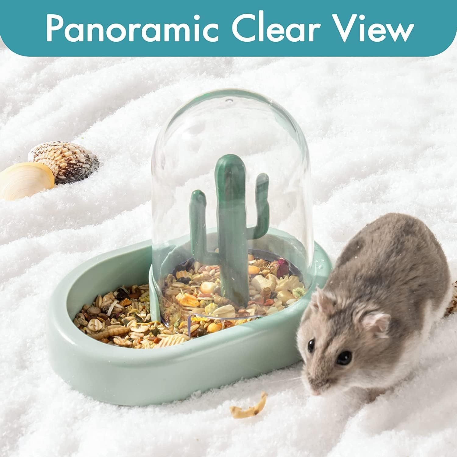 MEWOOFUN Hamster Sand Bath Set - Dual-Use Container & Bowl For Hamsters, Mice & Small Pets, Cage Accessories Green - YUTANI RETRO TECH