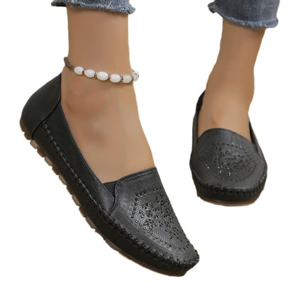 Handmade Stitching Gommino Solid Color Casual Women's Shoes - YUTANI RETRO TECH