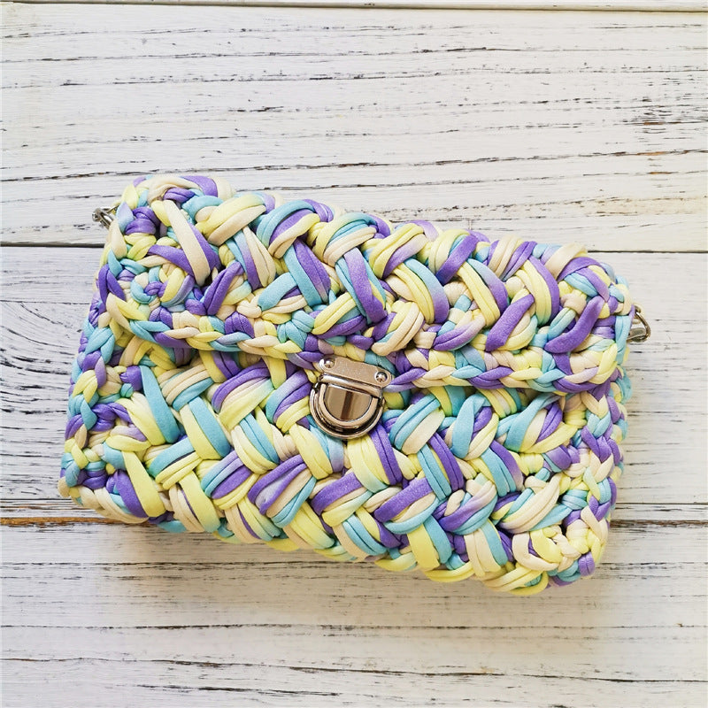 Handmade Crossbody Crochet Cloth Line Small Fragrance Knitting Bag - YUTANI RETRO TECH