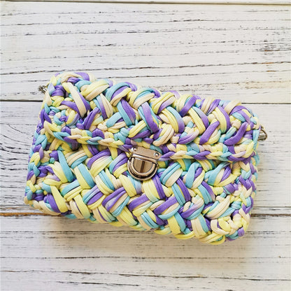 Handmade Crossbody Crochet Cloth Line Small Fragrance Knitting Bag - YUTANI RETRO TECH