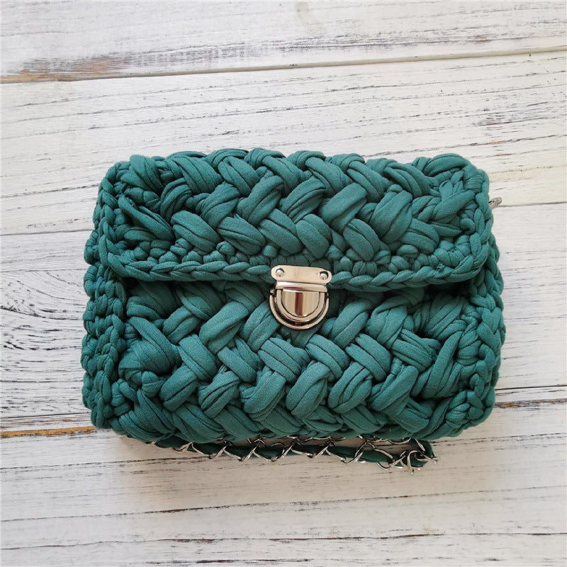 Handmade Crossbody Crochet Cloth Line Small Fragrance Knitting Bag - YUTANI RETRO TECH