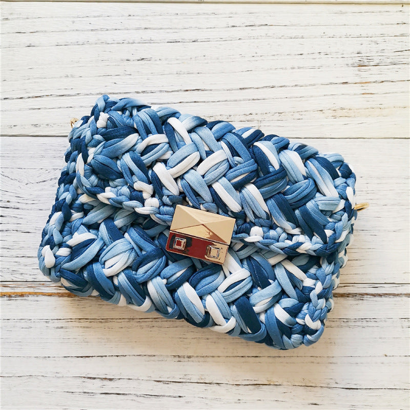 Handmade Crossbody Crochet Cloth Line Small Fragrance Knitting Bag - YUTANI RETRO TECH