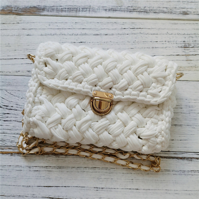 Handmade Crossbody Crochet Cloth Line Small Fragrance Knitting Bag - YUTANI RETRO TECH
