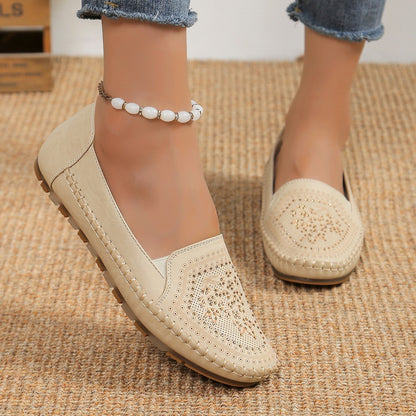 Handmade Stitching Gommino Solid Color Casual Women's Shoes - YUTANI RETRO TECH