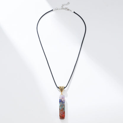 Retro Reiki Healing Energy Crystal Pendant Natural Stone For Yoga Meditation Spiritual 7 Chakra Jewelry Necklace Amulet - YUTANI RETRO TECH