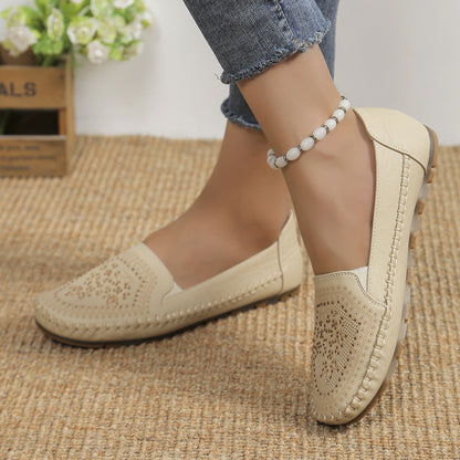 Handmade Stitching Gommino Solid Color Casual Women's Shoes - YUTANI RETRO TECH