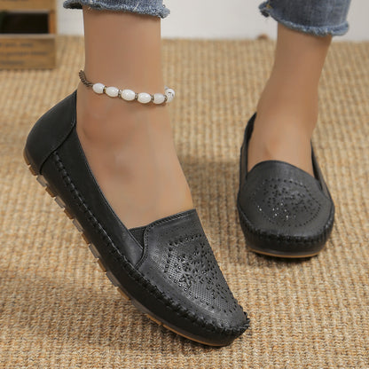 Handmade Stitching Gommino Solid Color Casual Women's Shoes - YUTANI RETRO TECH