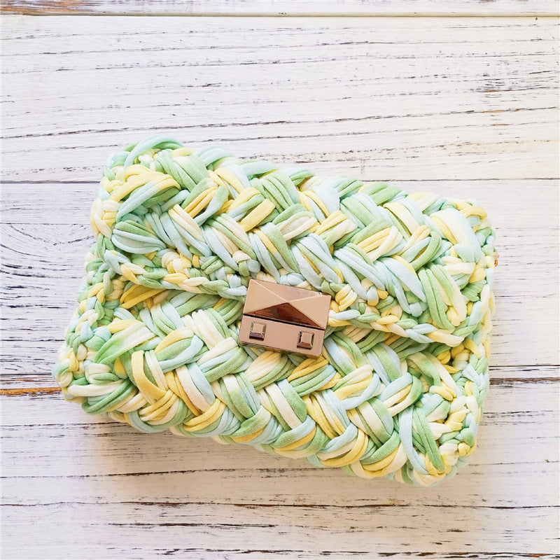 Handmade Crossbody Crochet Cloth Line Small Fragrance Knitting Bag - YUTANI RETRO TECH