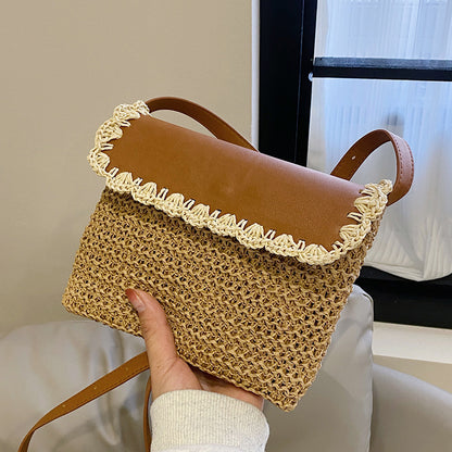 Women's Straw Mori Style Western Style All-matching Beach Crossbody Bag - YUTANI RETRO TECH