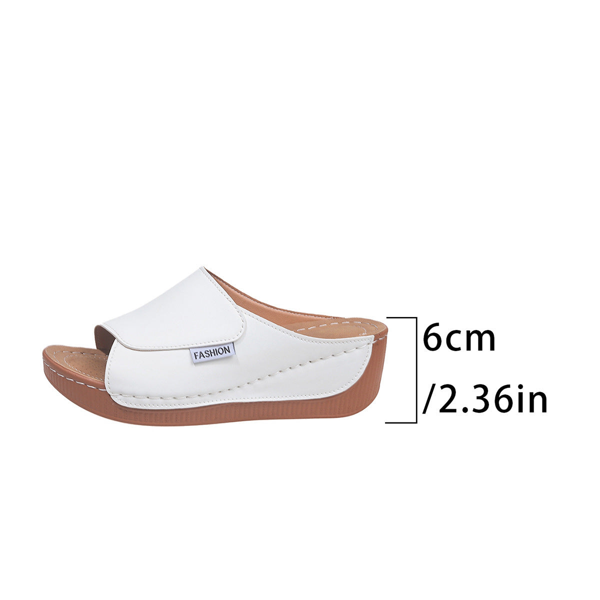 Summer Wedge Slides Slippers Fashion Fish Mouth Thick Bottom Roman Shoes Solid Color Beach Sandals For Women - YUTANI RETRO TECH