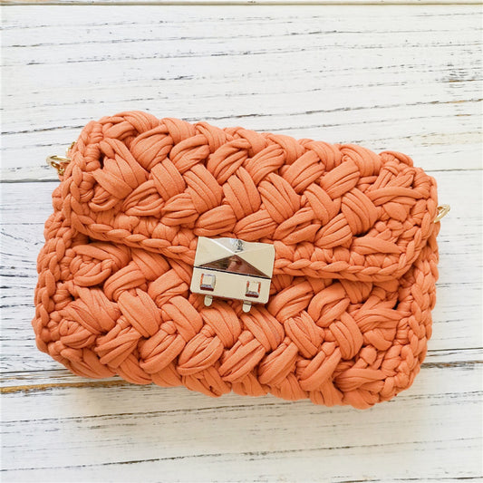 Handmade Crossbody Crochet Cloth Line Small Fragrance Knitting Bag - YUTANI RETRO TECH